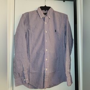 Ralph Lauren Longsleeve Buttondown Small Purple & White Plaid